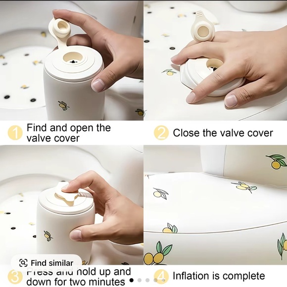 Adorable Bear Print Inflatable Chair - Picture 3 of 5